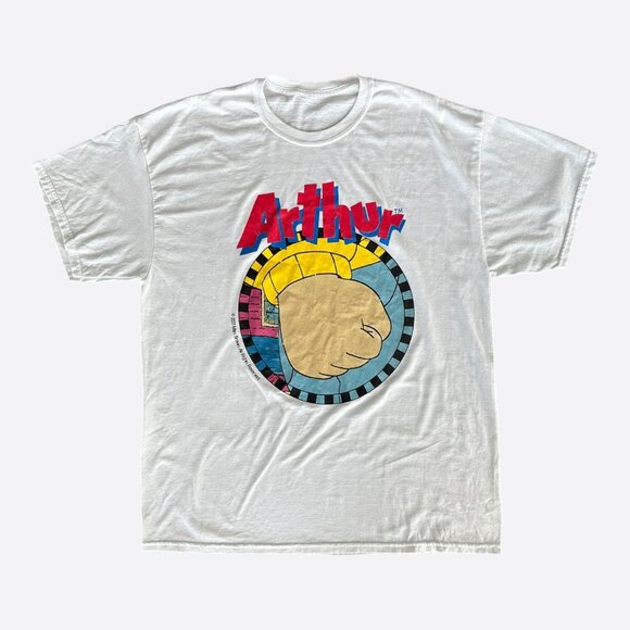 Vintage White Arthur Fist Cartoon T-Shirt - Picture 1 of 2